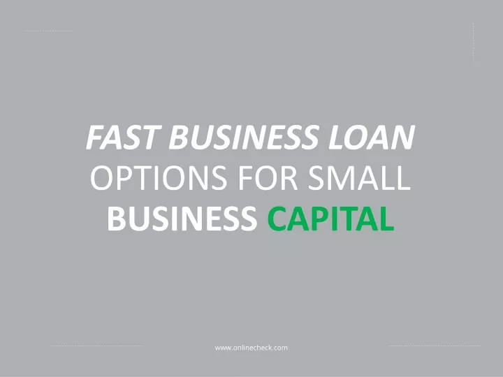 fast business loan options for small business