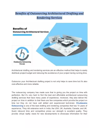 benefits of outsourcing architectural drafting