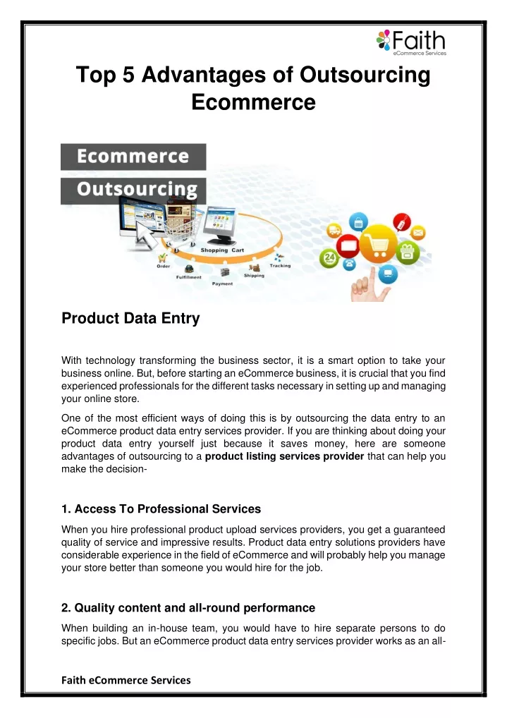 top 5 advantages of outsourcing ecommerce