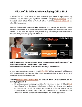 Microsoft Evidently Downplaying Office 2019 - Office.com/setup