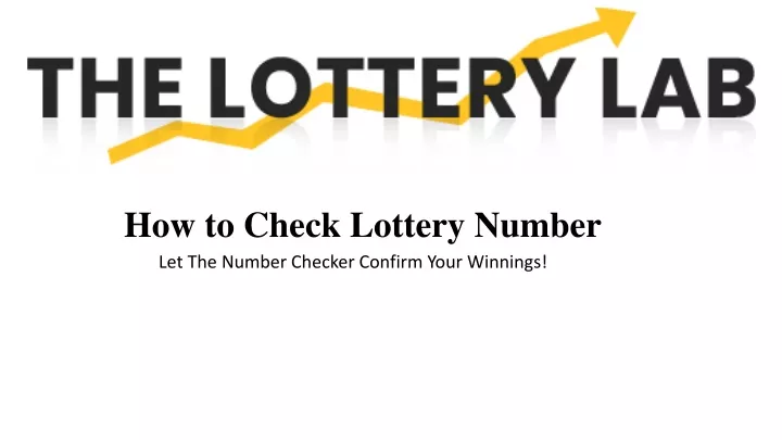 how to check lottery number