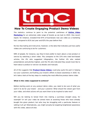 how to create engaging product demo videos