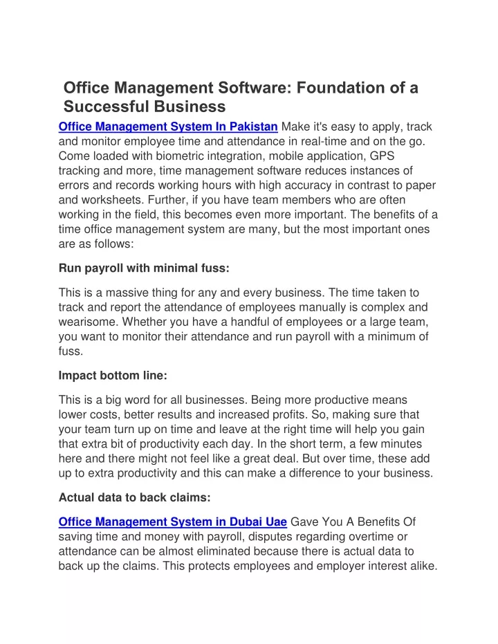 office management software foundation