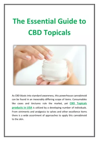the essential guide to cbd topicals