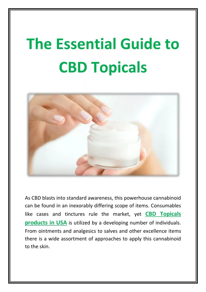 the essential guide to cbd topicals