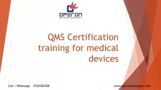 Quality Management Systems (QMS) certification - consultant | Operon strategist