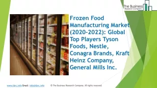 2020 Frozen Food Manufacturing Market Growth And Trends