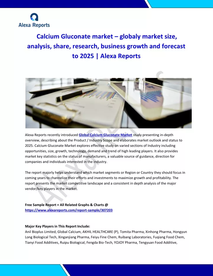 calcium gluconate market globaly market size