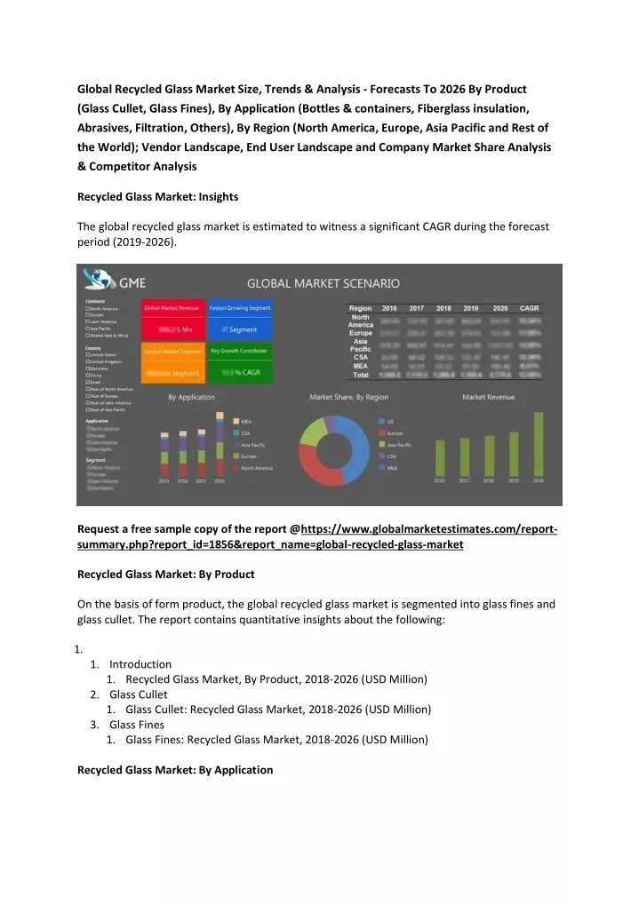 global recycled glass market size trends analysis