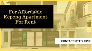 For Affordable Kepong Apartment For Rent  – Contact SPEEDHOME