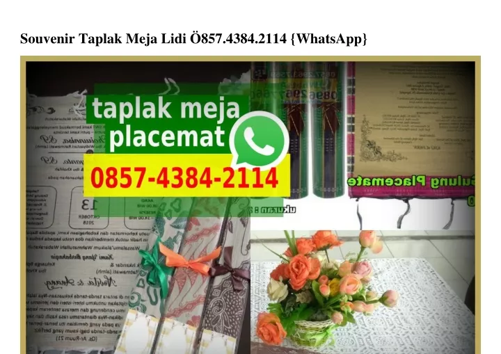 souvenir taplak meja lidi 857 4384 2114 whatsapp