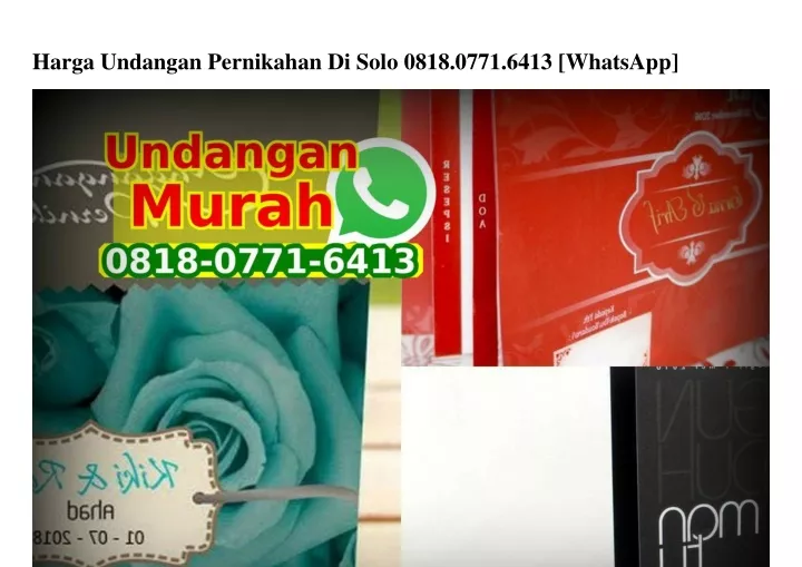 harga undangan pernikahan di solo 0818 0771 6413