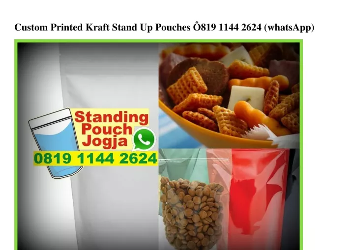 custom printed kraft stand up pouches 819 1144