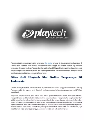 Situs Judi Slot Online Terpercaya Di Playtech - Ceriabet