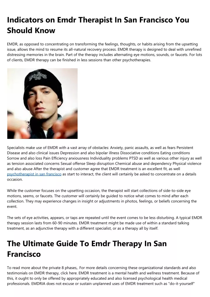 indicators on emdr therapist in san francisco