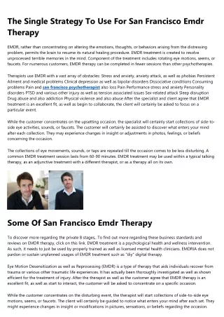 Some Known Questions About San Francisco Therapist.