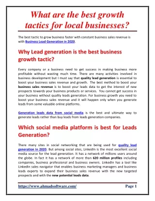 what are the best growth tactics for local