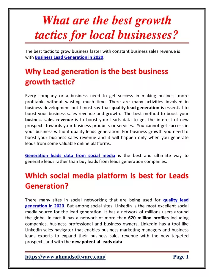 what are the best growth tactics for local