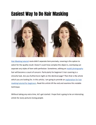 Easiest Way to Do Hair Masking
