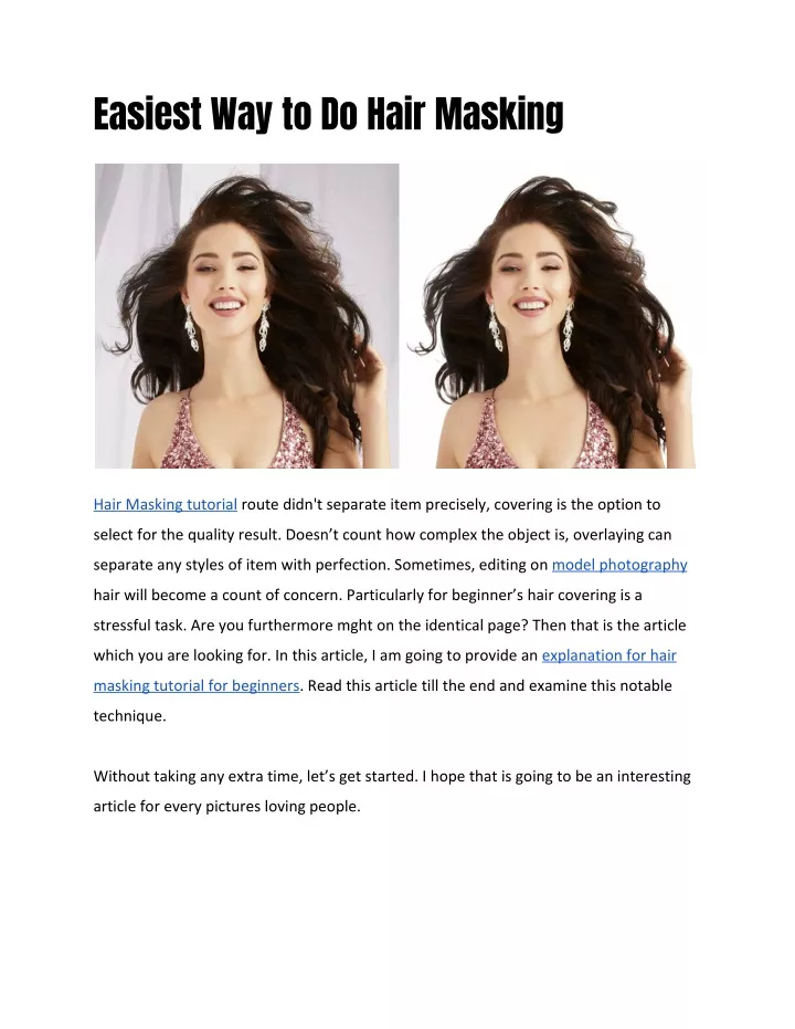 easiest way to do hair masking