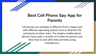 Best Cell Phone Spy App for Parents