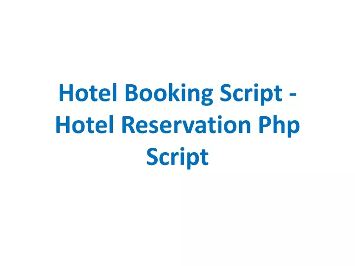 hotel booking script hotel reservation php script
