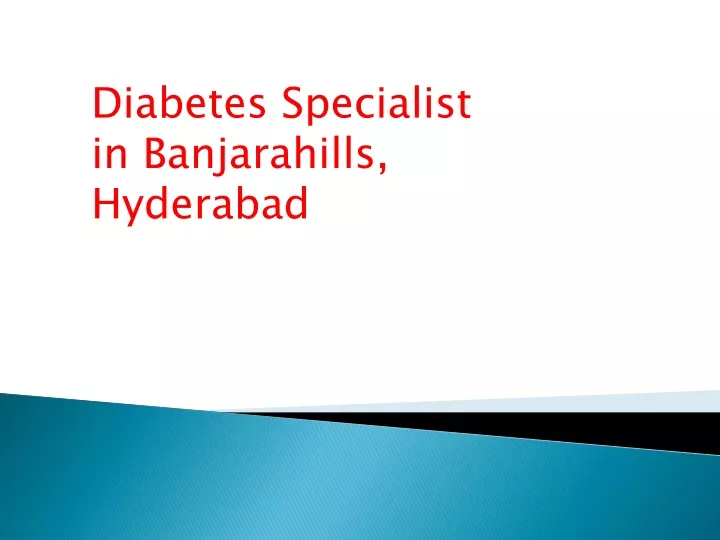 diabetes specialist in banjarahills hyderabad