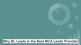 Why BL Leads is the Best MCA Leads Provider in the Industry