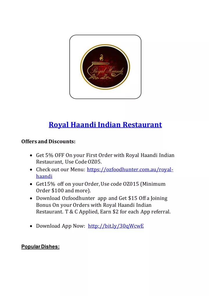 royal haandi indian restaurant