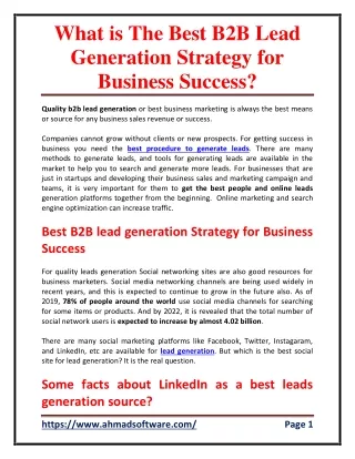 what is the best b2b lead generation strategy