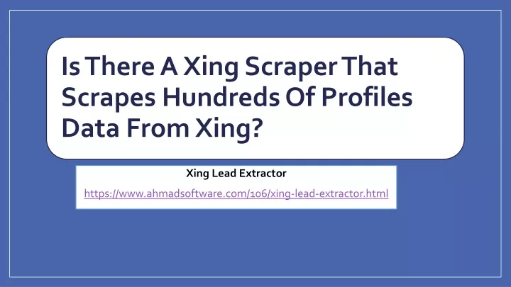 is there a xing scraper that scrapes hundreds