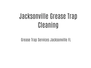 Jacksonville Grease Trap Cleaning