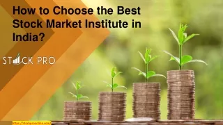 Top Stock Market Training Institute in India