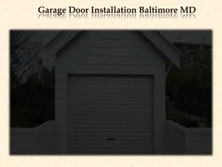 garage door installation baltimore md