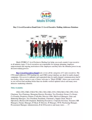 buy c level executives email lists c level