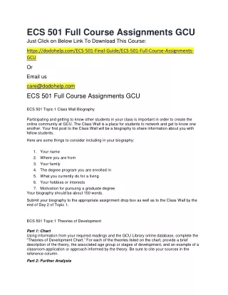 ecs 501 full course assignments gcu just click