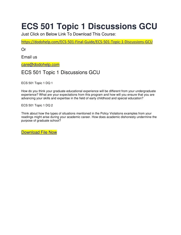 ecs 501 topic 1 discussions gcu just click