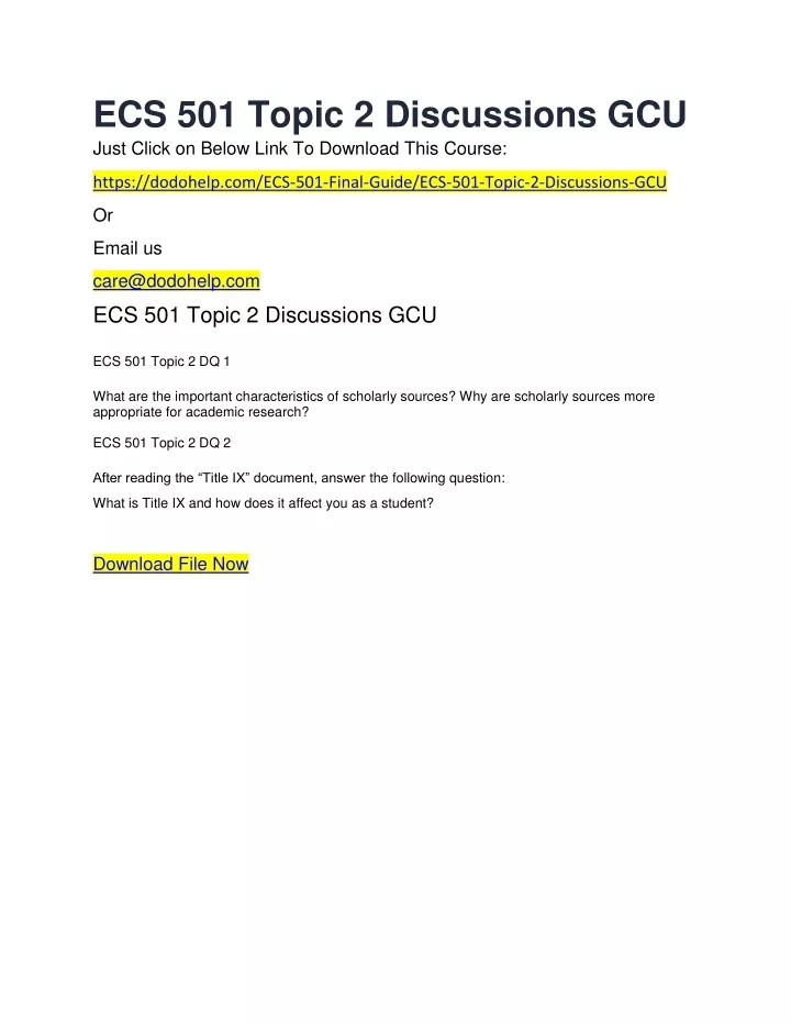 ecs 501 topic 2 discussions gcu just click