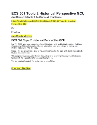 ecs 501 topic 2 historical perspective gcu just