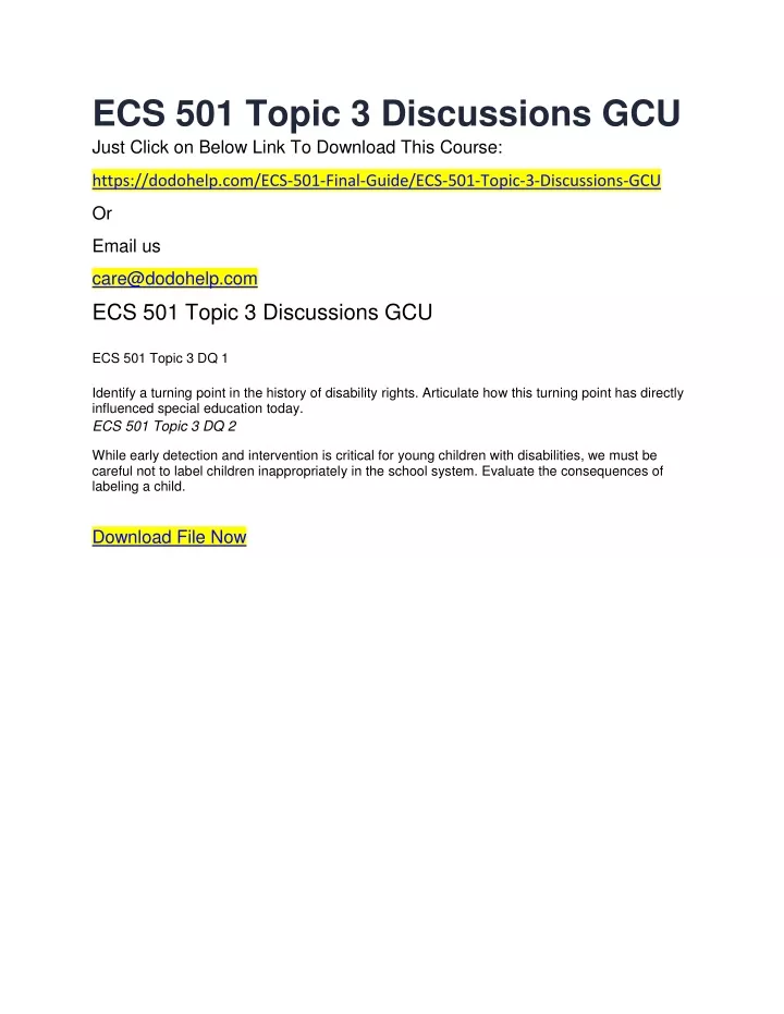 ecs 501 topic 3 discussions gcu just click