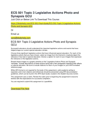 ecs 501 topic 3 legislative actions photo