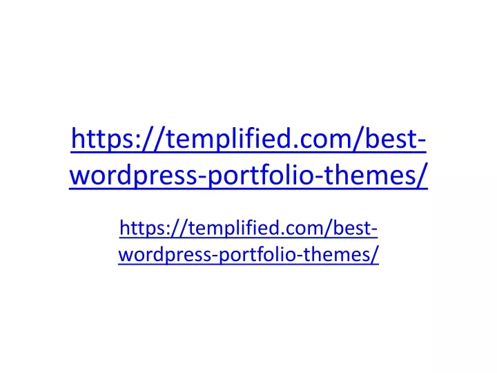 https templified com best wordpress portfolio themes