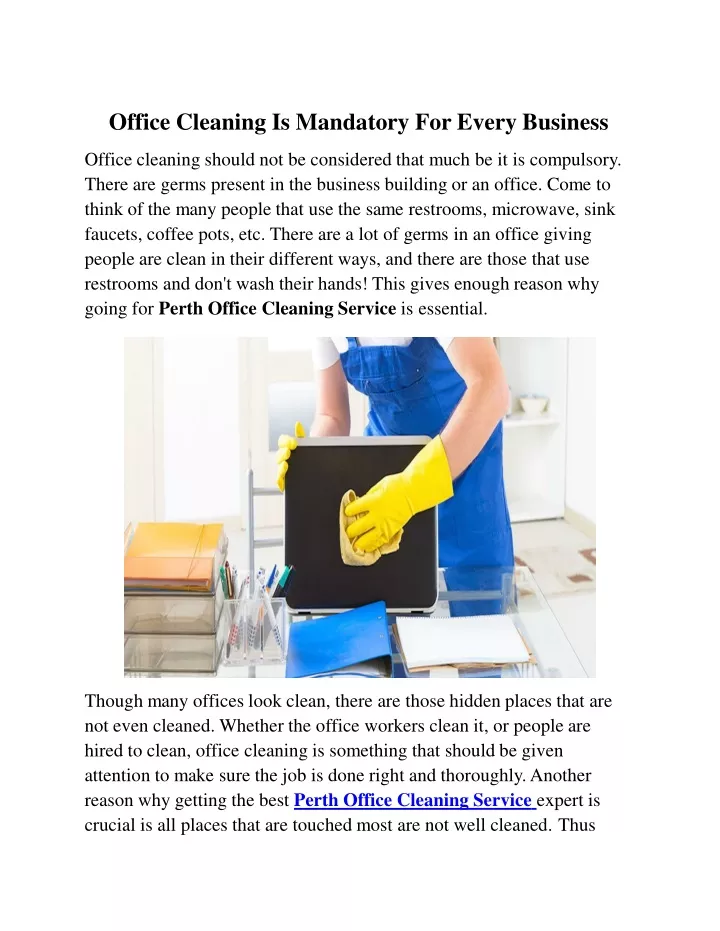office cleaning is mandatory for every business