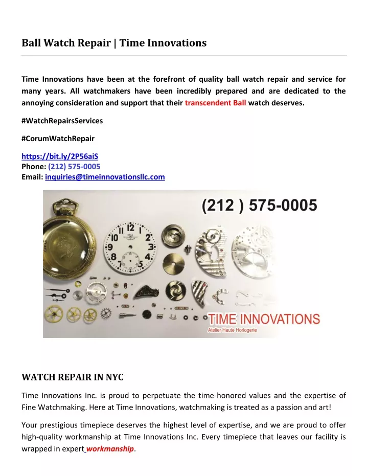 ball watch repair time innovations