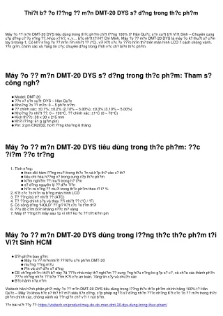thi t b o l ng m n dmt 20 dys s d ng trong