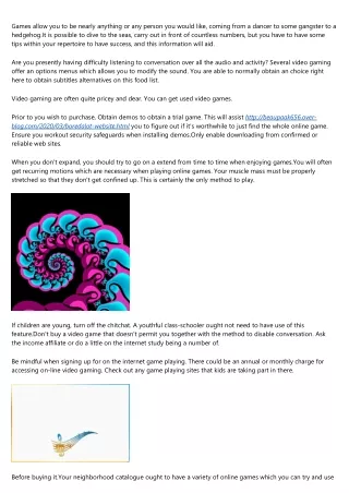 games allow you to be nearly anything