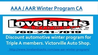 AAA / AAR Winter Program CA
