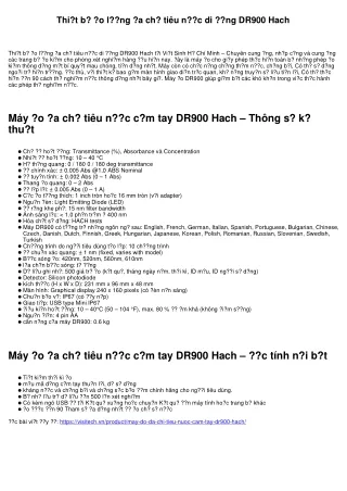 thi t b o l ng a ch ti u n c di ng dr900 hach