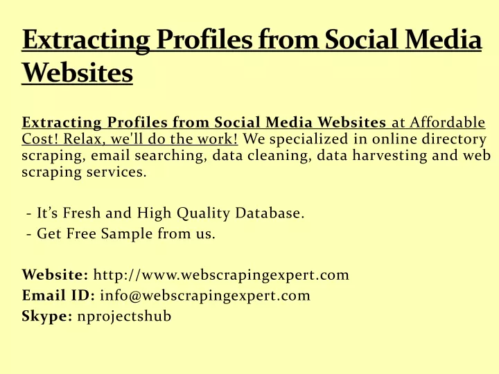 extracting profiles from social media websites