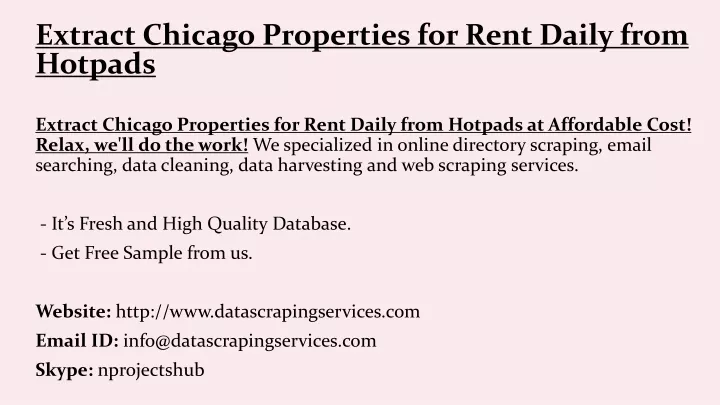 extract chicago properties for rent daily from hotpads